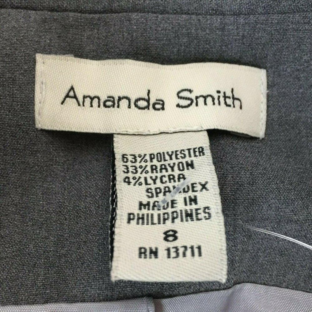 Amanda Smith Women's 8 Gray Zip Up Suit Jacket - Picture 7 of 7
